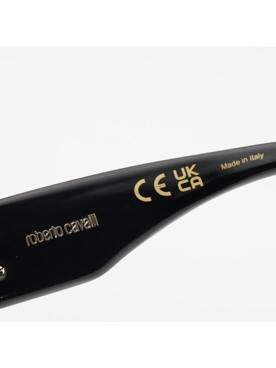 Roberto Cavalli SRC064 0700 Sunglasses Black Oval Frame, Grey Lenses main image 7